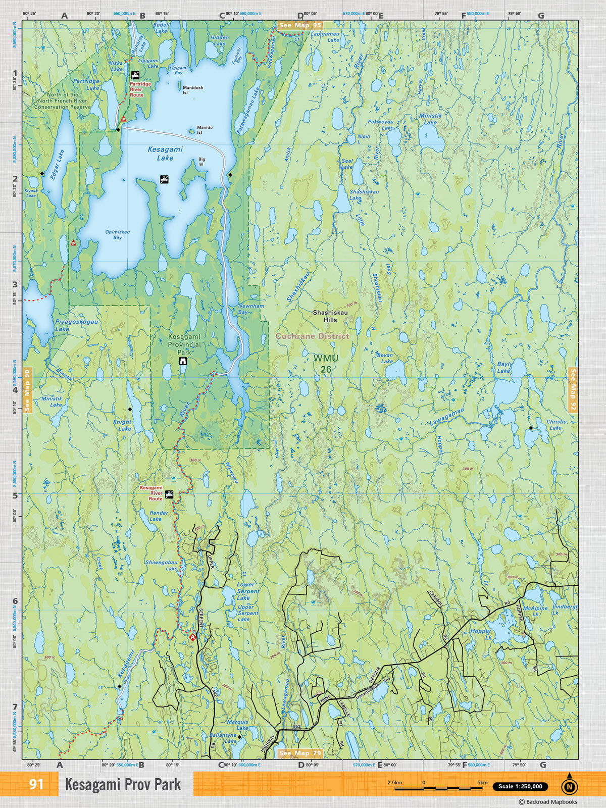 NEON91 TOPO Map - Kesagami Provincial Park - Backroad Maps