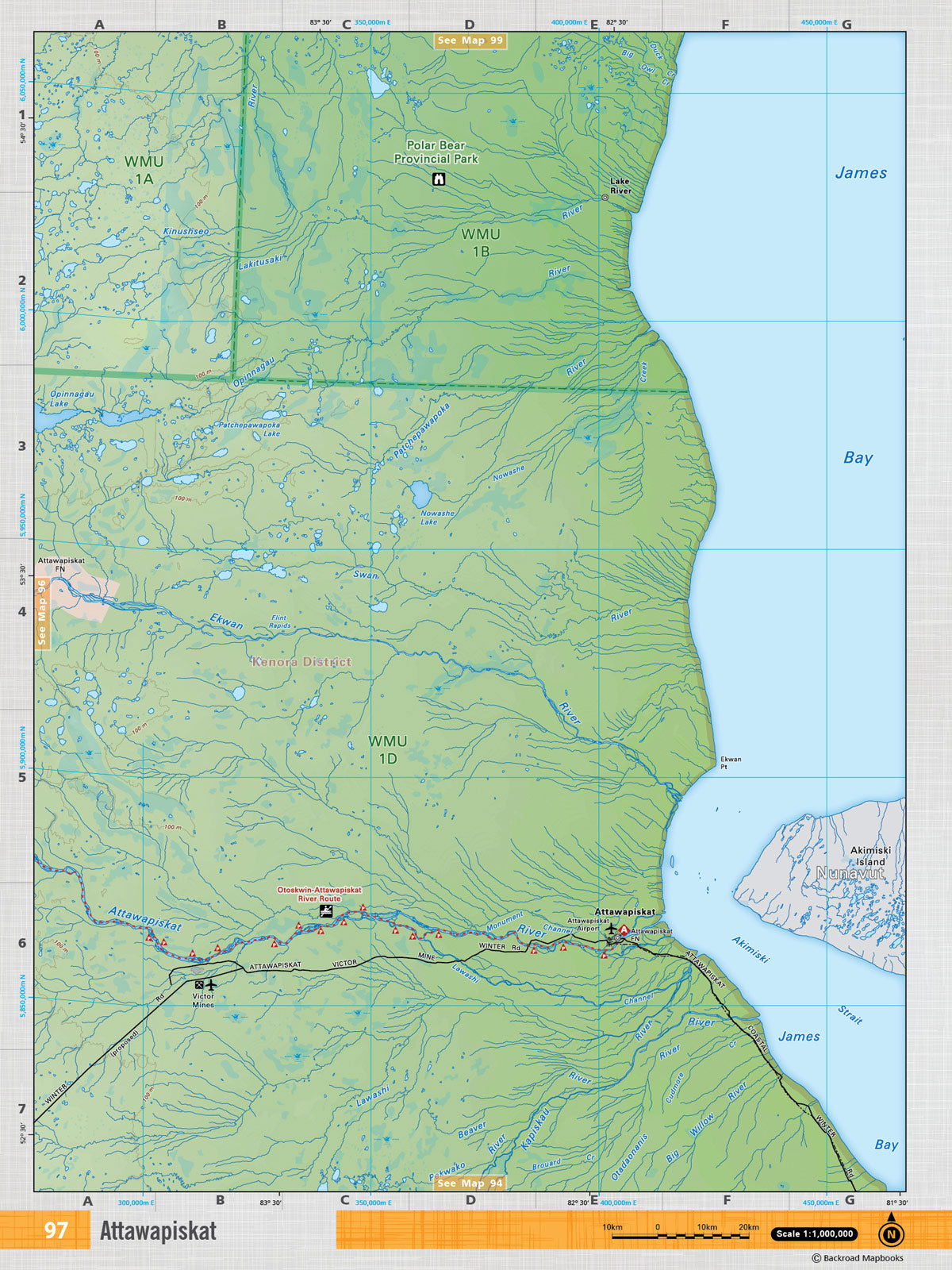 NEON97 TOPO Map - Attawapiskat - Backroad Maps