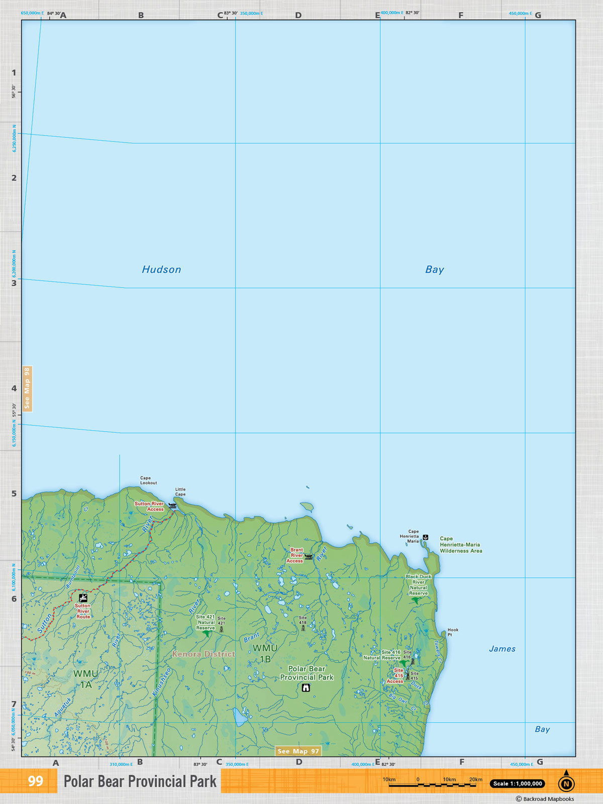 NEON99 Wall Map - Cape Henrietta - Backroad Maps