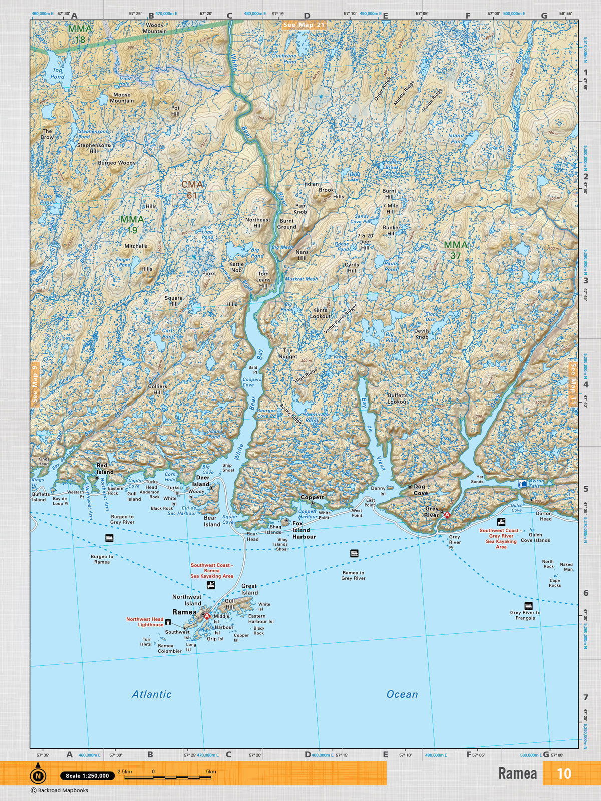 NFLD10 TOPO Map - Ramea - Backroad Maps