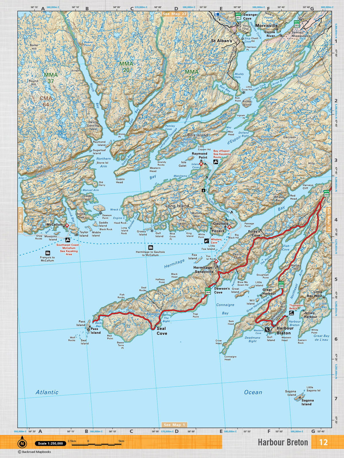 NFLD12 TOPO Map - Harbour Breton - Backroad Maps