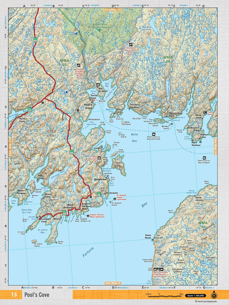 NFLD13 Wall Map - Pool's Cove - Backroad Maps