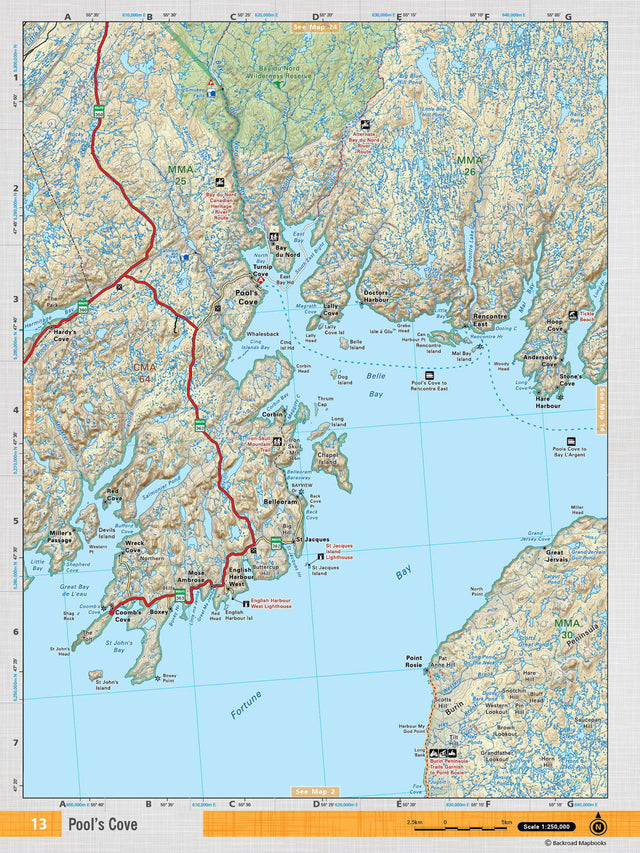 NFLD13 Wall Map - Pool's Cove - Backroad Maps