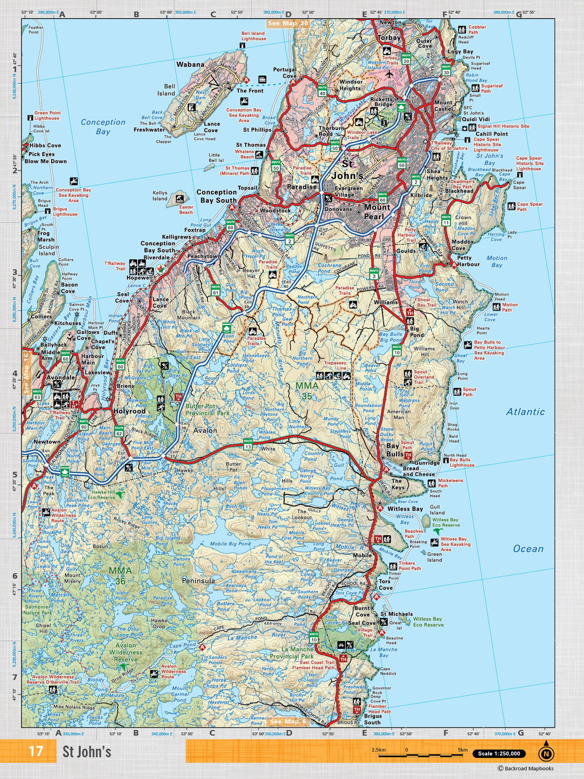 NFLD17 TOPO Map - St John's - Backroad Maps