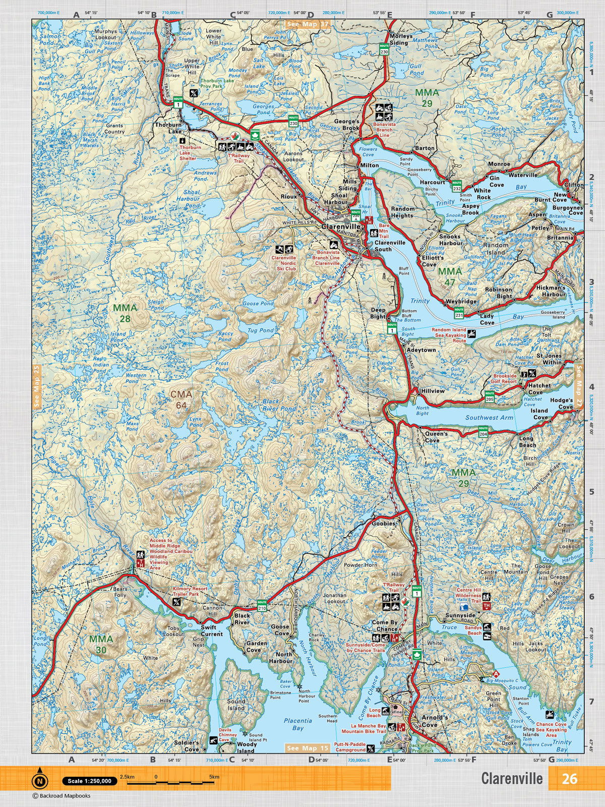 NFLD26 TOPO Map - Clarenville - Backroad Maps