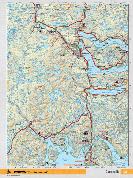 NFLD26 Wall Map - Clarenville - Backroad Maps