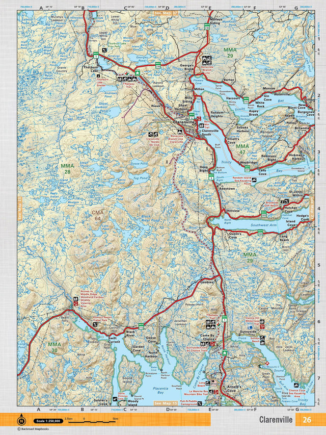 NFLD26 Wall Map - Clarenville - Backroad Maps