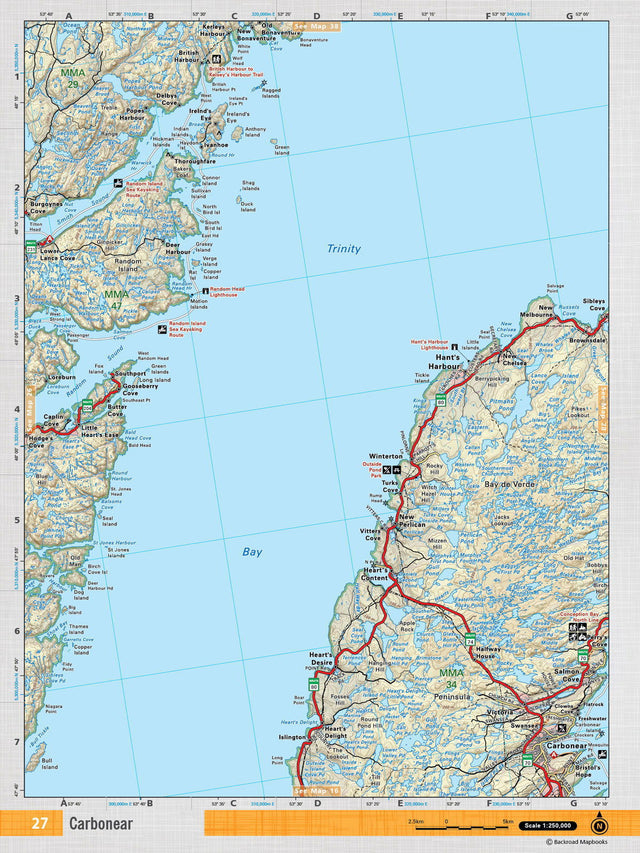 NFLD27 Wall Map - Carbonear - Backroad Maps