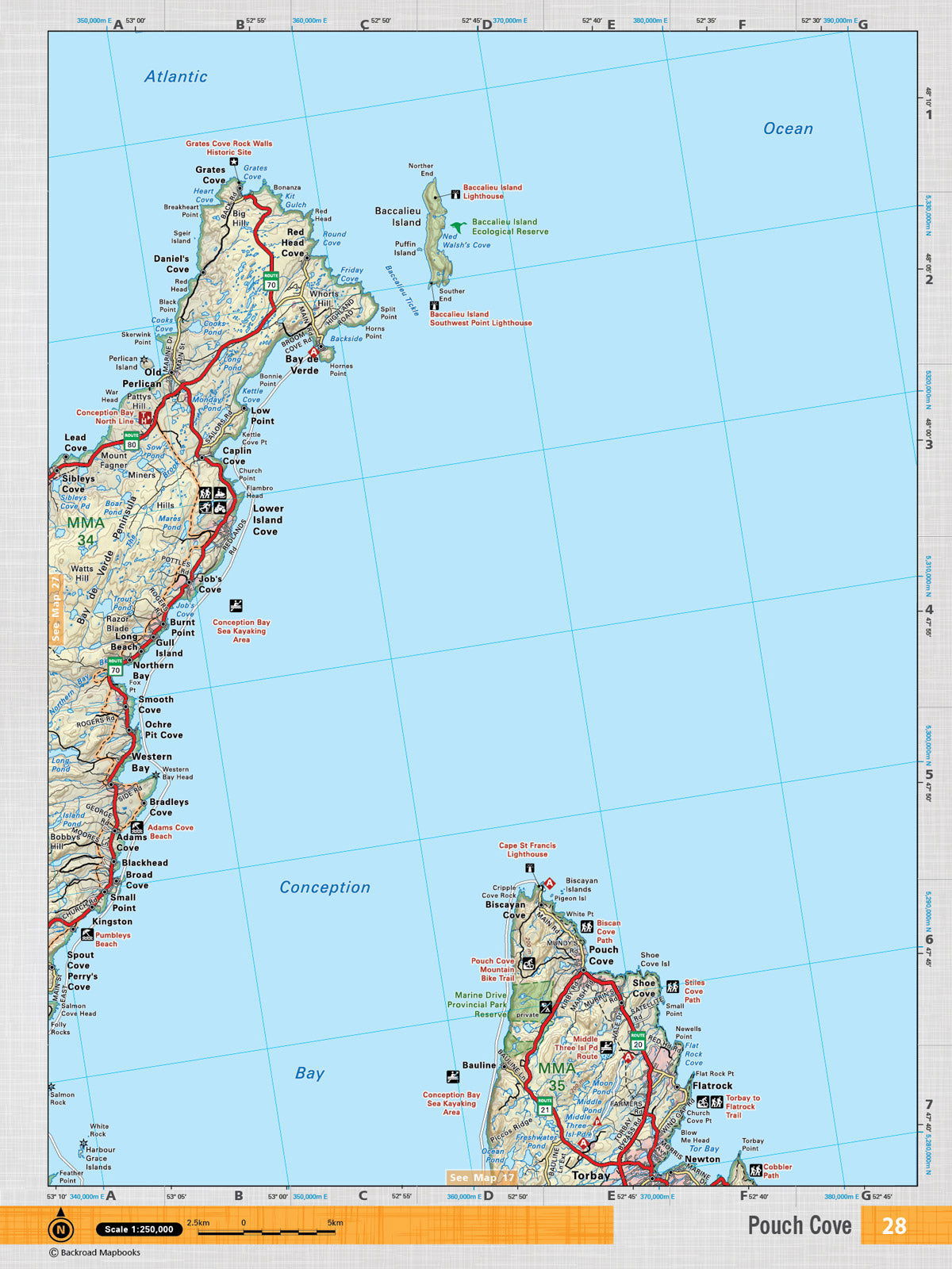 NFLD28 TOPO Map - Pouch Cove - Backroad Maps