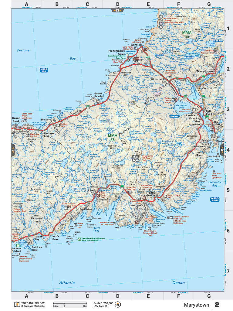 NFLD2 TOPO Map - Marystown - Backroad Maps
