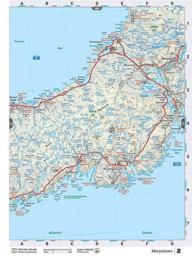 NFLD2 Wall Map - Marystown - Backroad Maps