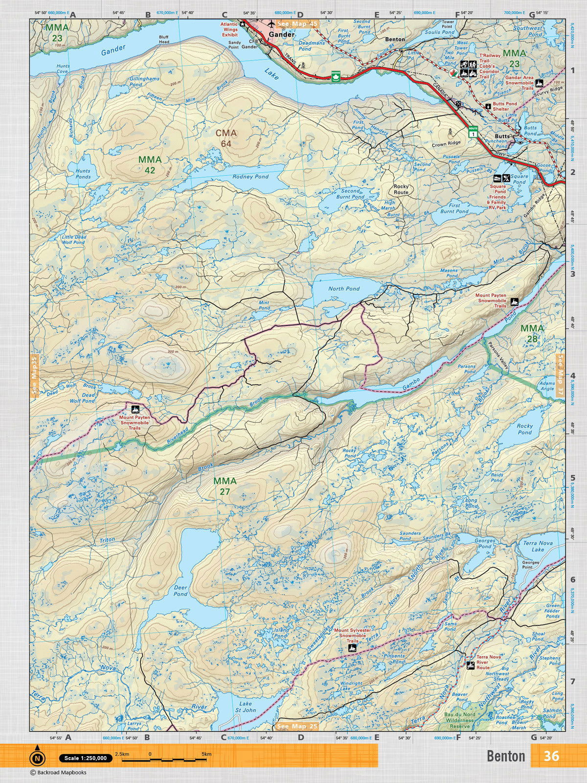 NFLD36 Wall Map - Benton - Backroad Maps