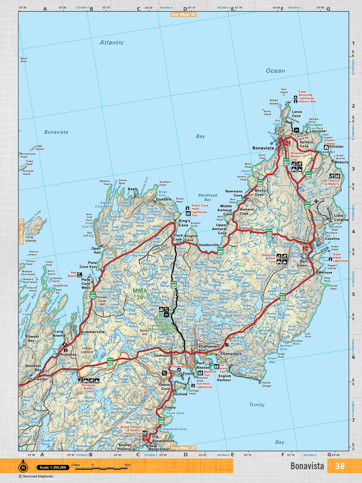 NFLD38 TOPO Map - Bonavista - Backroad Maps