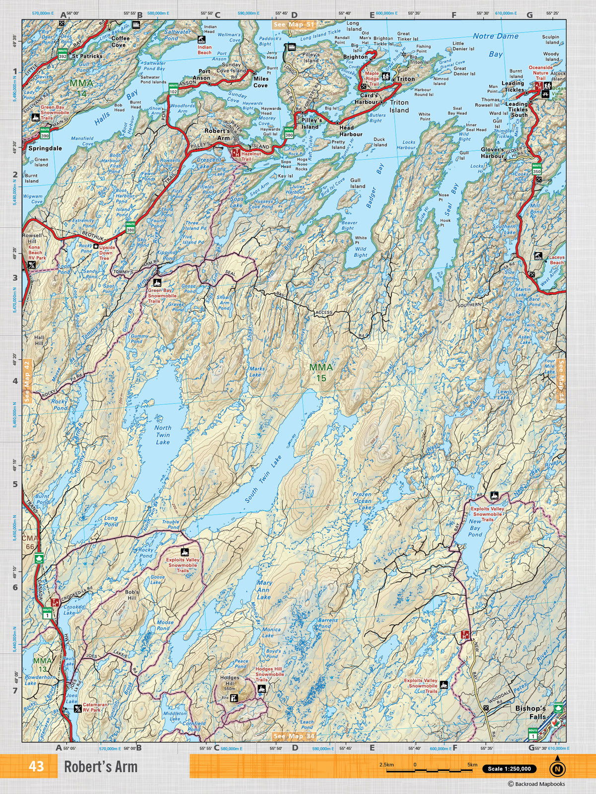 NFLD43 TOPO Map - Robert's Arm - Backroad Maps