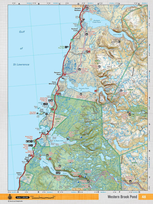 NFLD48 Wall Map - Western Brook Pond - Backroad Maps