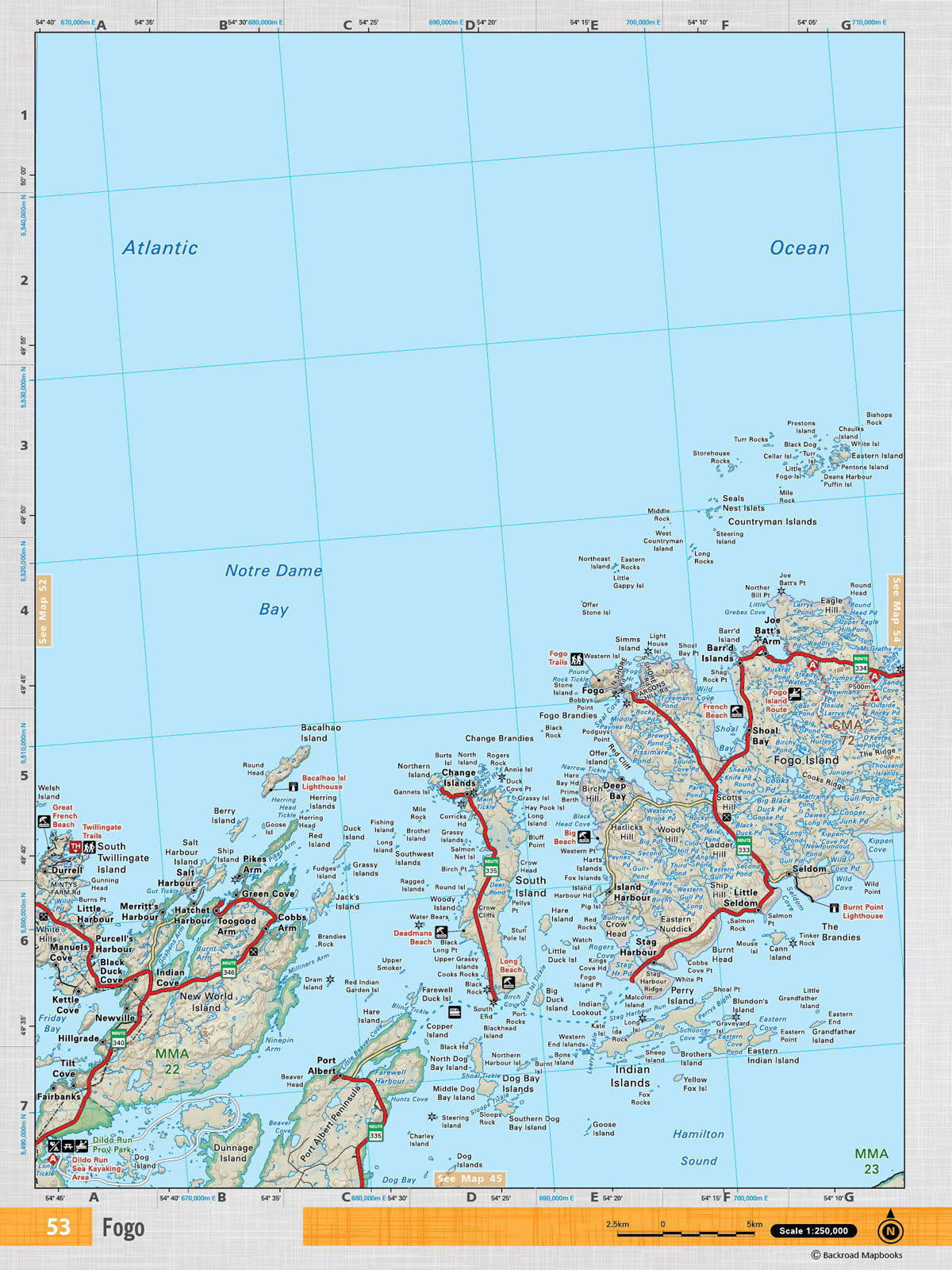 NFLD53 TOPO Map - Fogo - Backroad Maps