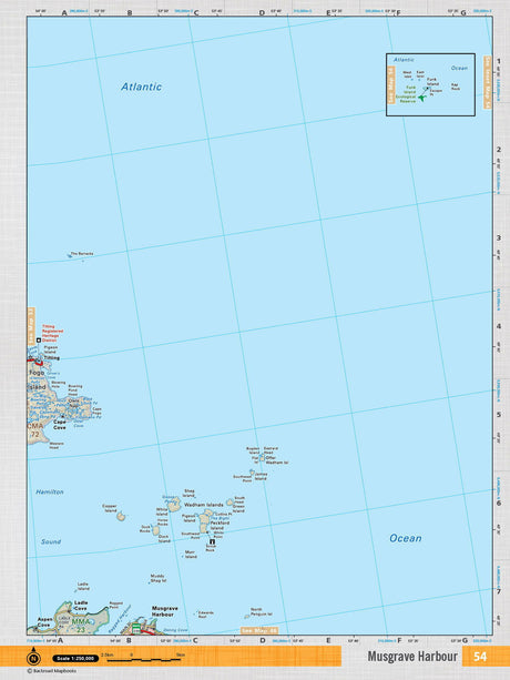 NFLD54 Wall Map - Musgrave Harbour - Backroad Maps