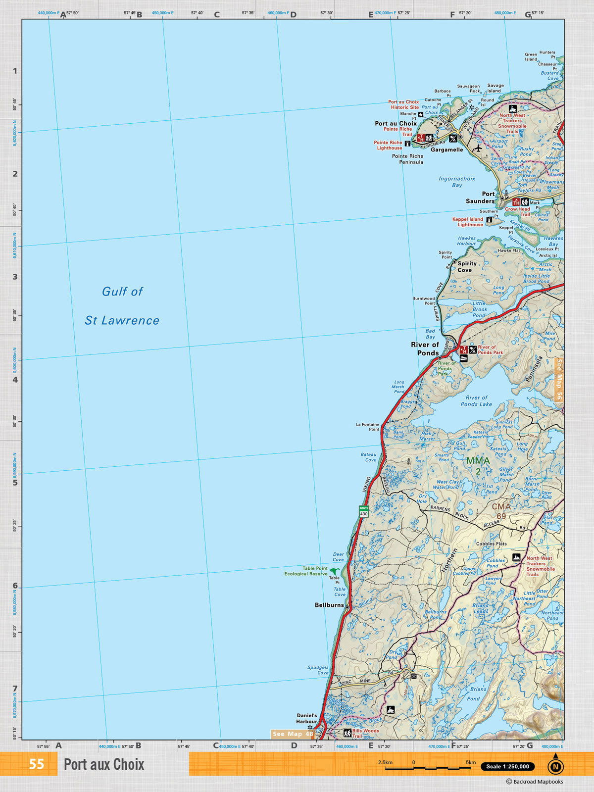 NFLD55 TOPO Map - Port aux Choix - Backroad Maps