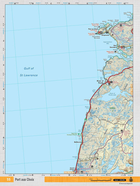 NFLD55 Wall Map - Port aux Choix - Backroad Maps