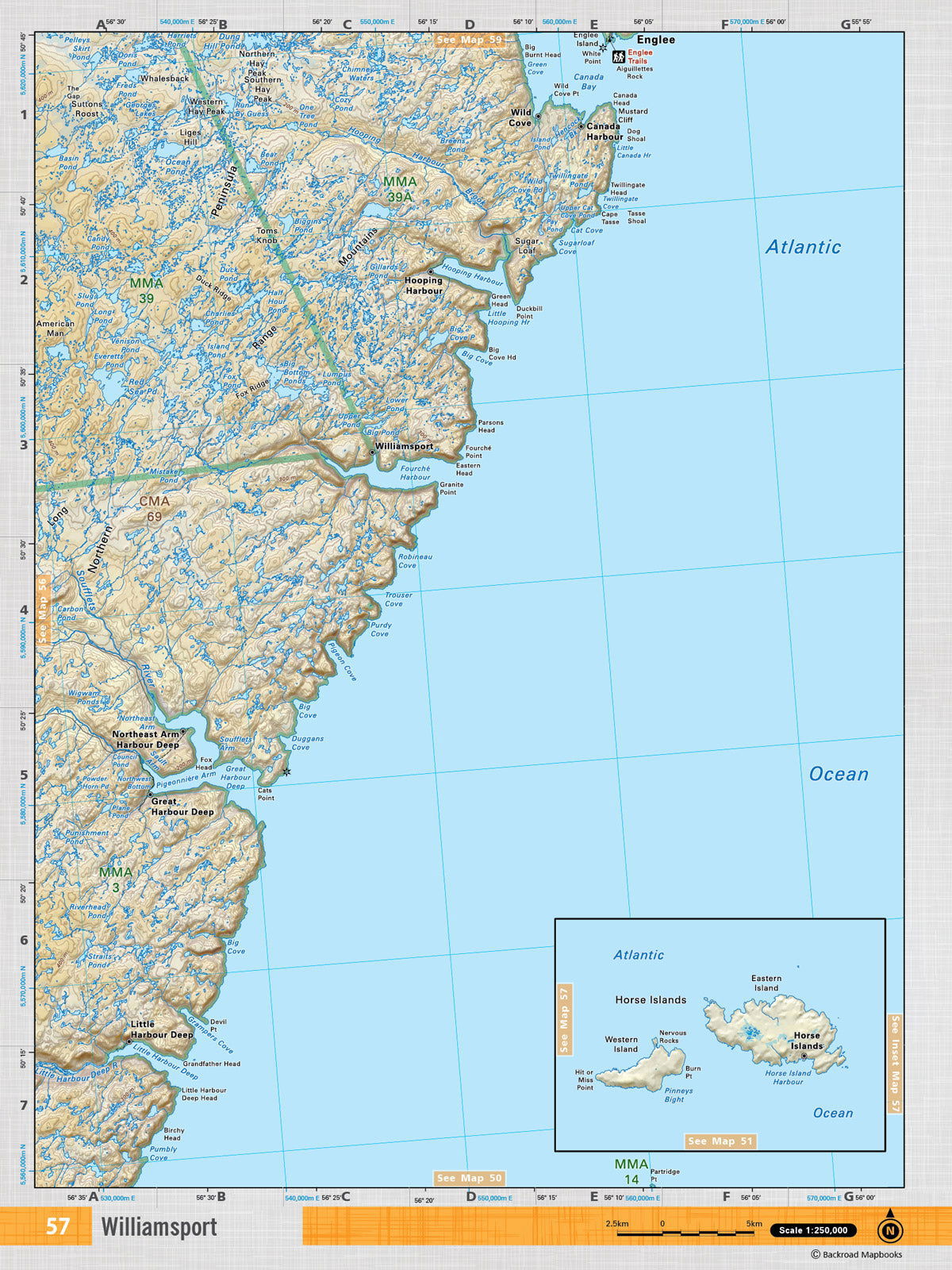 NFLD57 TOPO Map - Williamsport - Backroad Maps