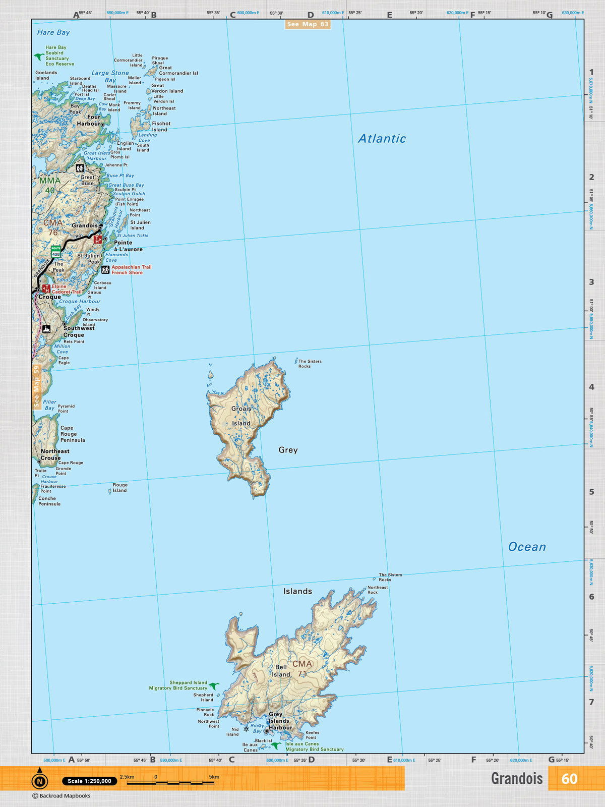 NFLD60 Wall Map - Grandios - Backroad Maps