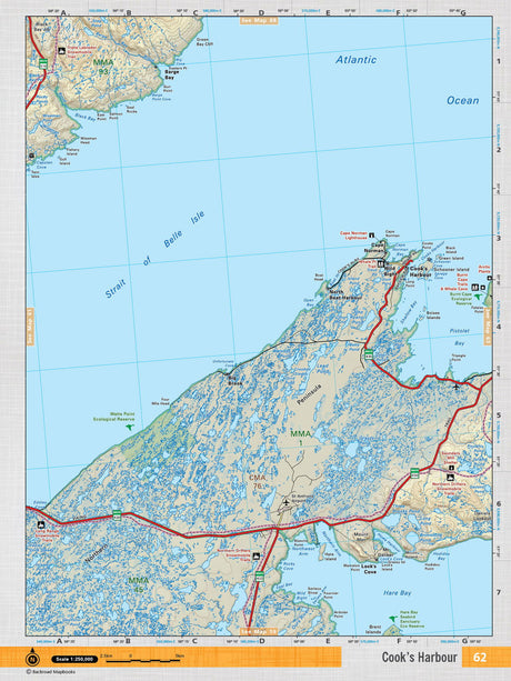 NFLD62 TOPO Map - Cook's Harbour - Backroad Maps