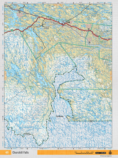 NFLD65 TOPO Map - Churchill Falls - Backroad Maps