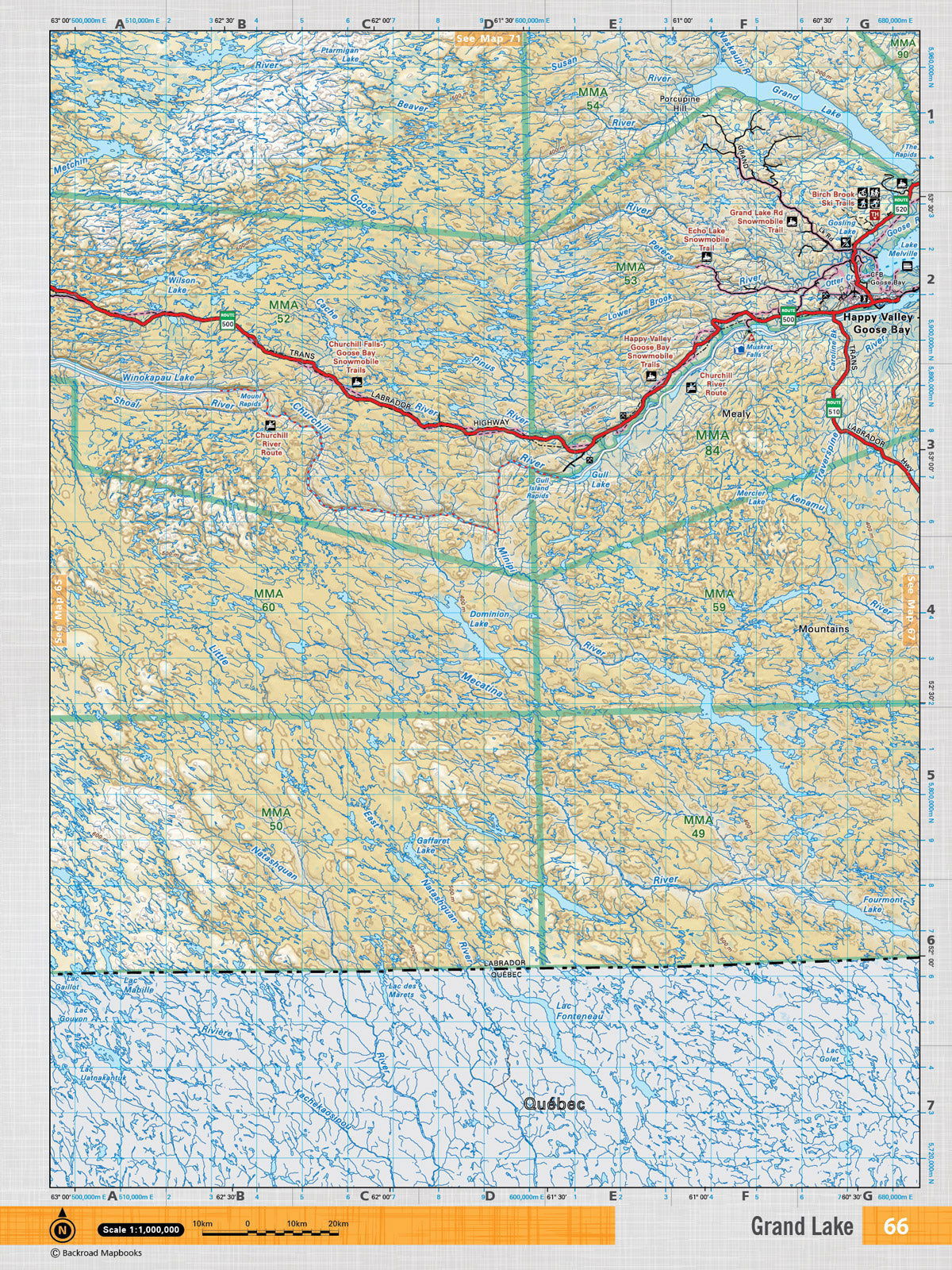 NFLD66 Wall Map - Grand Lake - Backroad Maps