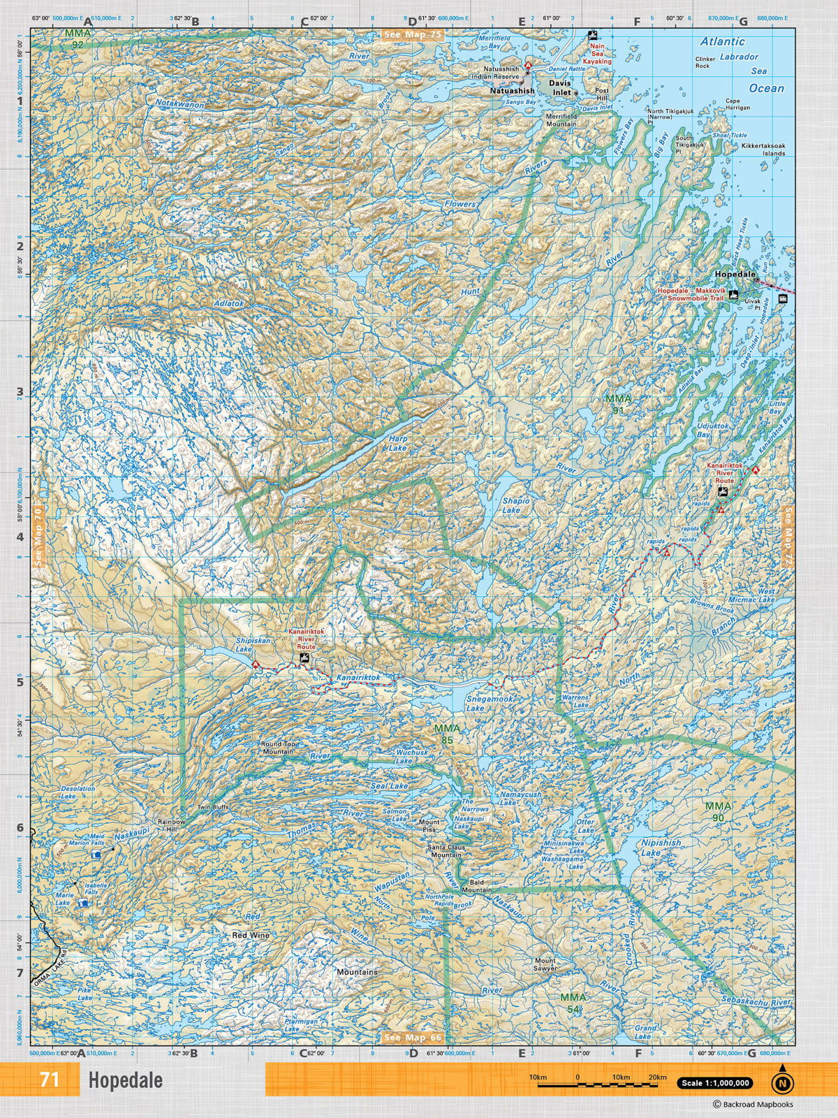 NFLD71 TOPO Map - Hopedale - Backroad Maps