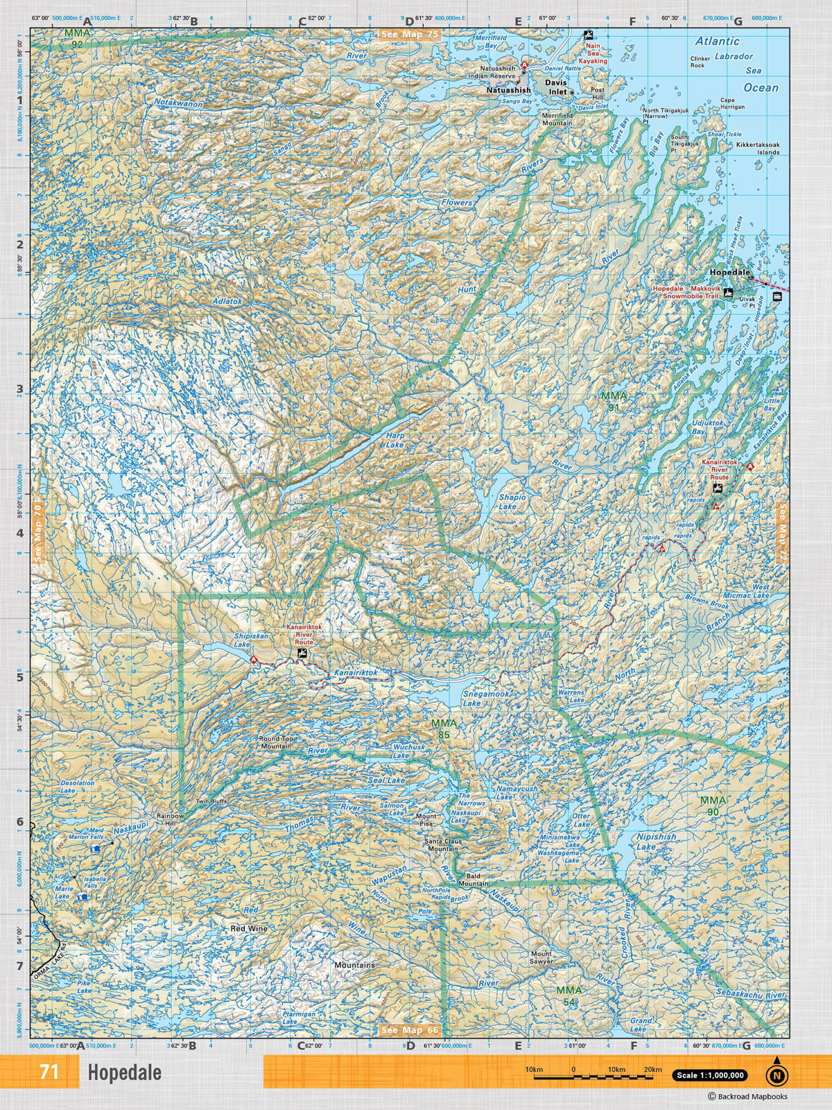NFLD71 Wall Map - Hopedale - Backroad Maps
