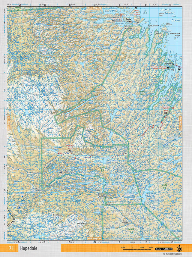NFLD71 Wall Map - Hopedale - Backroad Maps