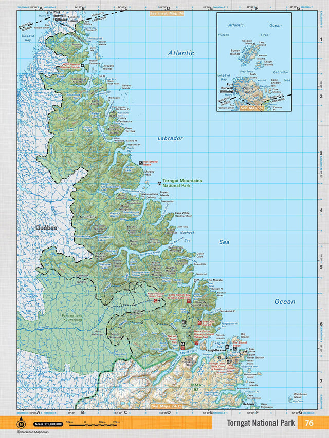 NFLD76 Wall Map - Torngat National Park - Backroad Maps