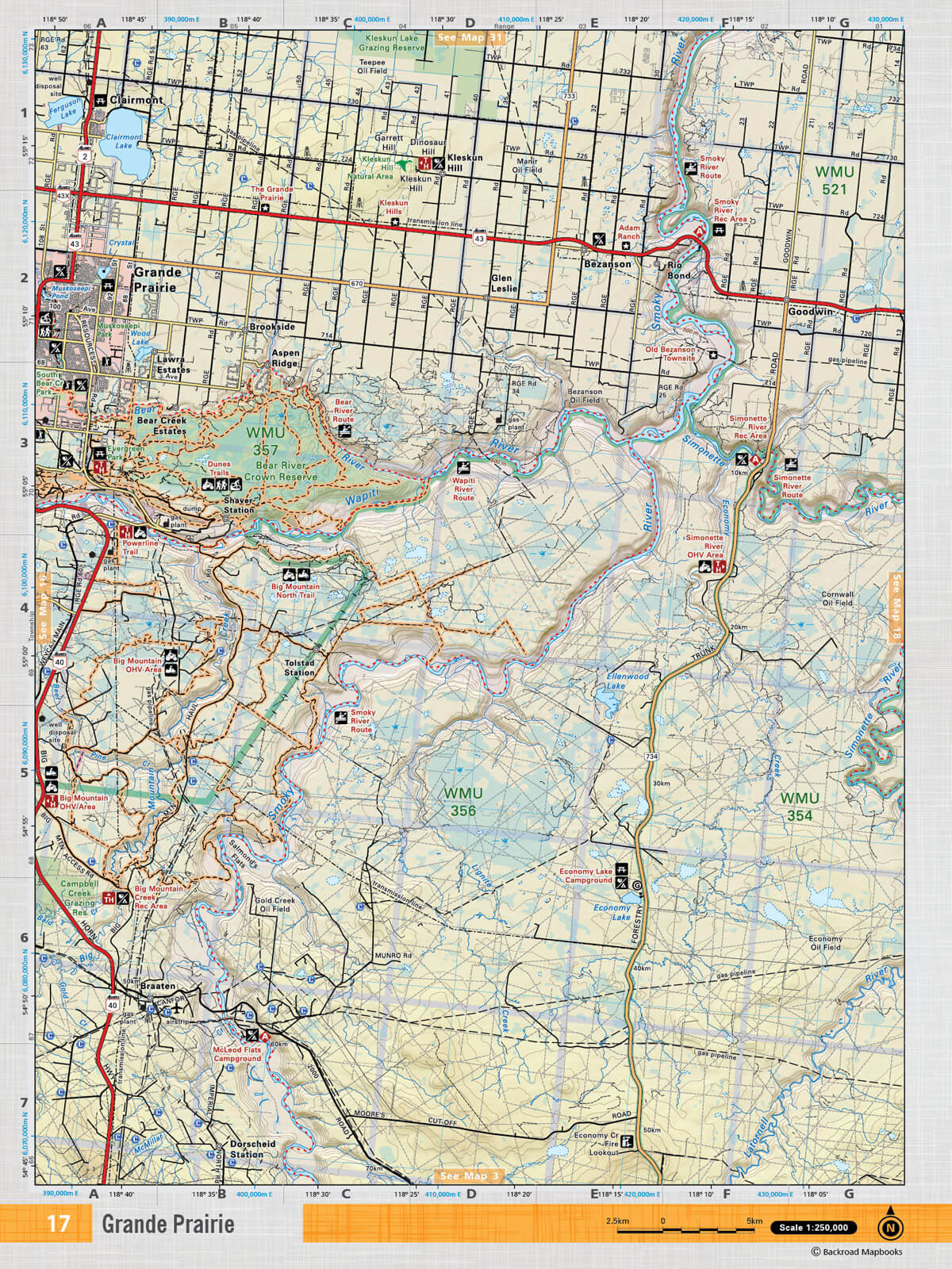 NOAB17 Wall Map - Grand Prairie - Backroad Maps