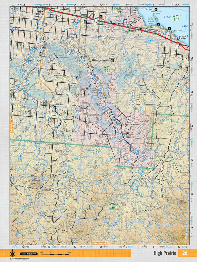 NOAB20 Wall Map - High Prairie - Backroad Maps