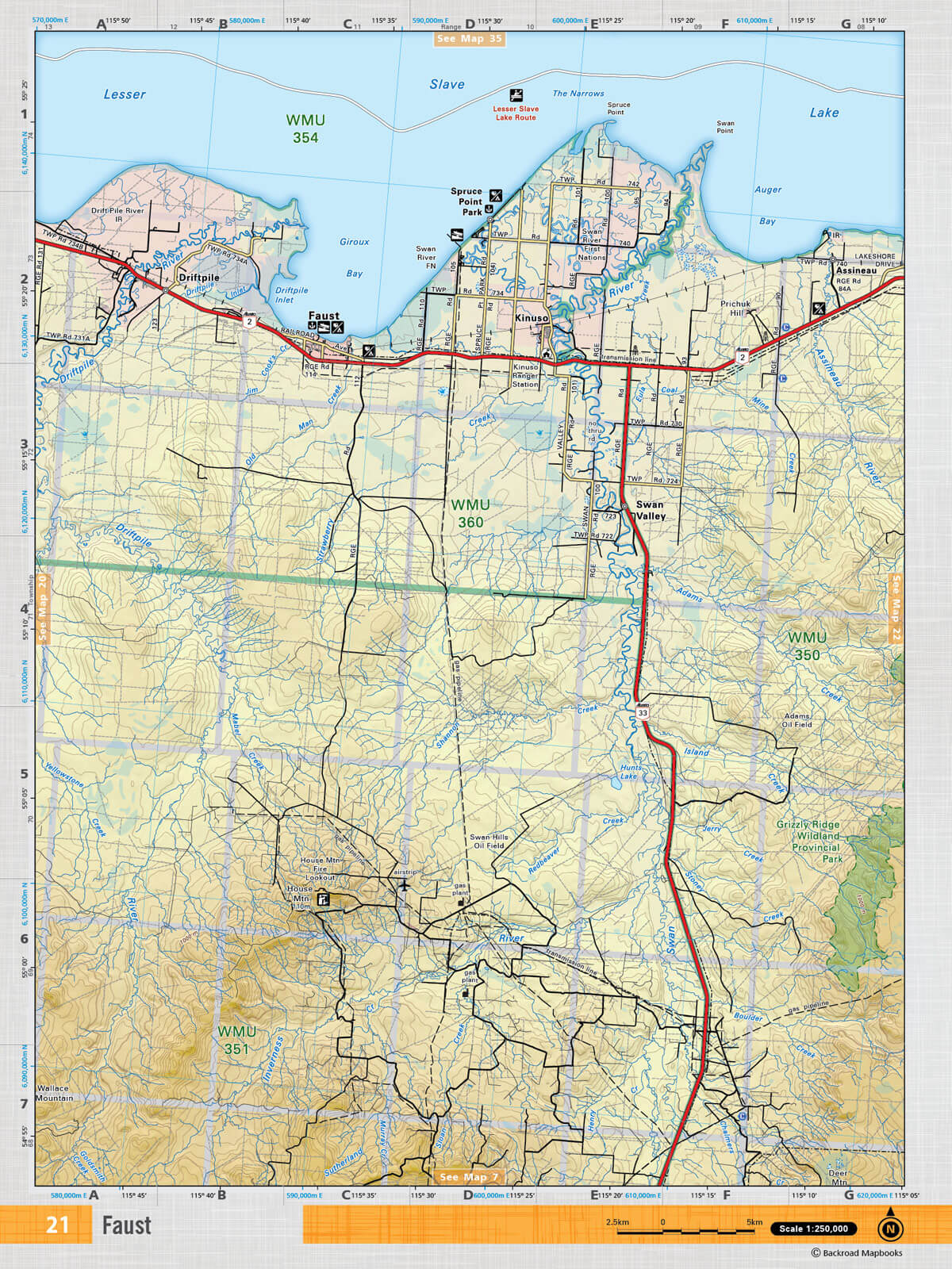 NOAB21 Wall Map - Faust - Backroad Maps