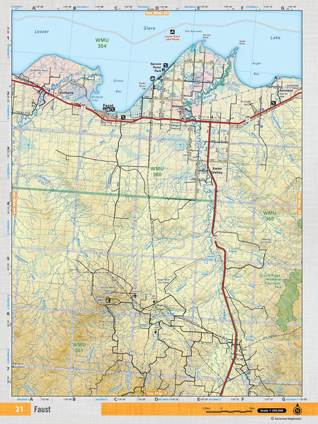 NOAB21 Wall Map - Faust - Backroad Maps