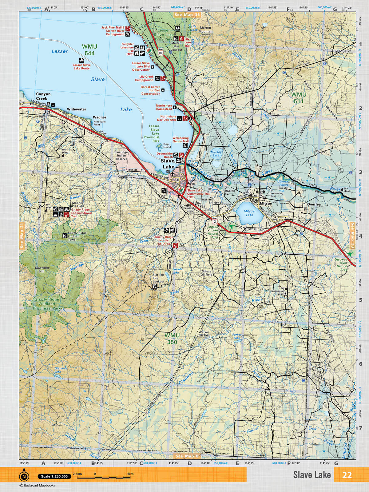 NOAB22 TOPO Map - Slave Lake - Backroad Maps