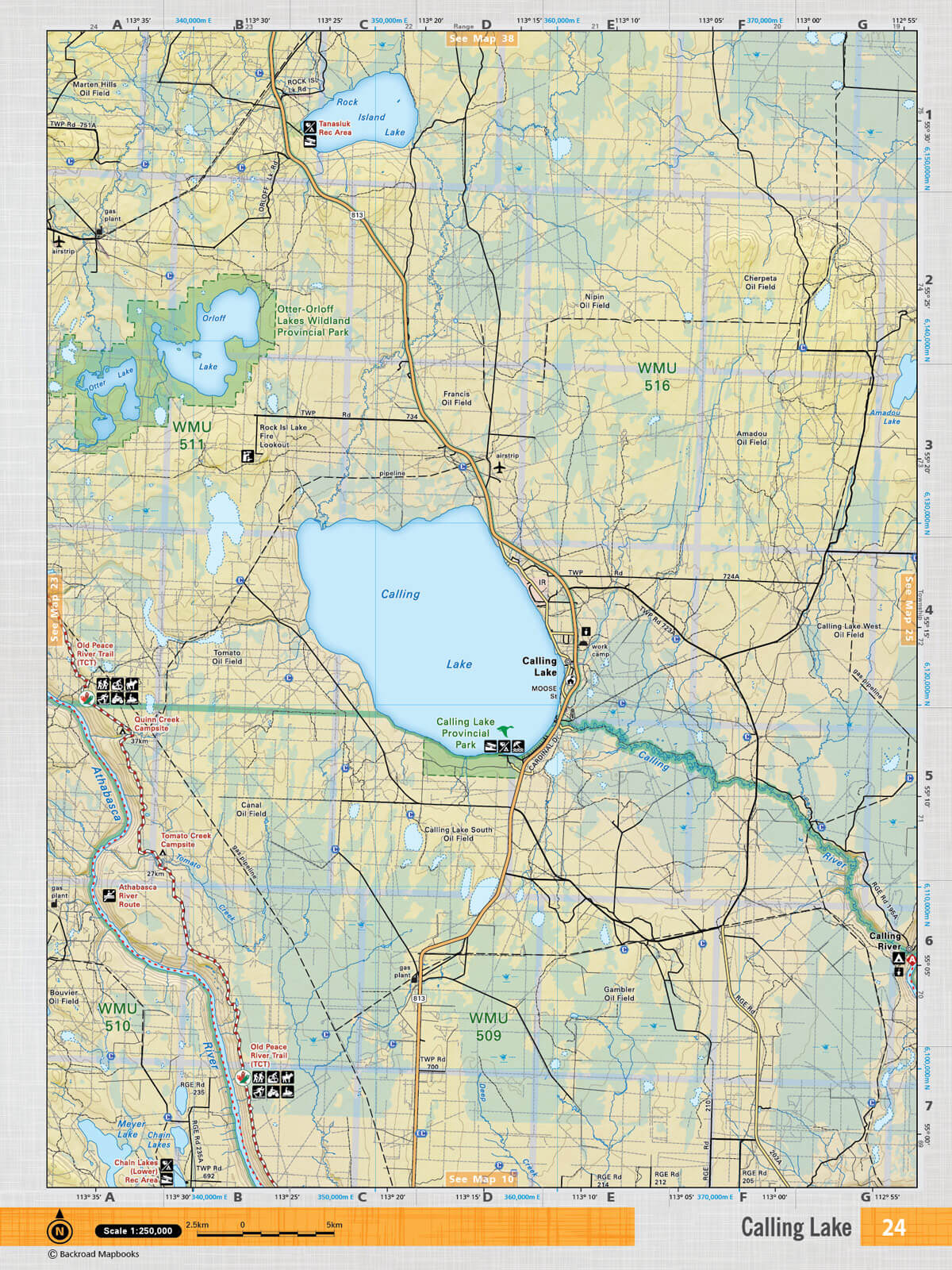 NOAB24 Wall Map - Calling Lake - Backroad Maps
