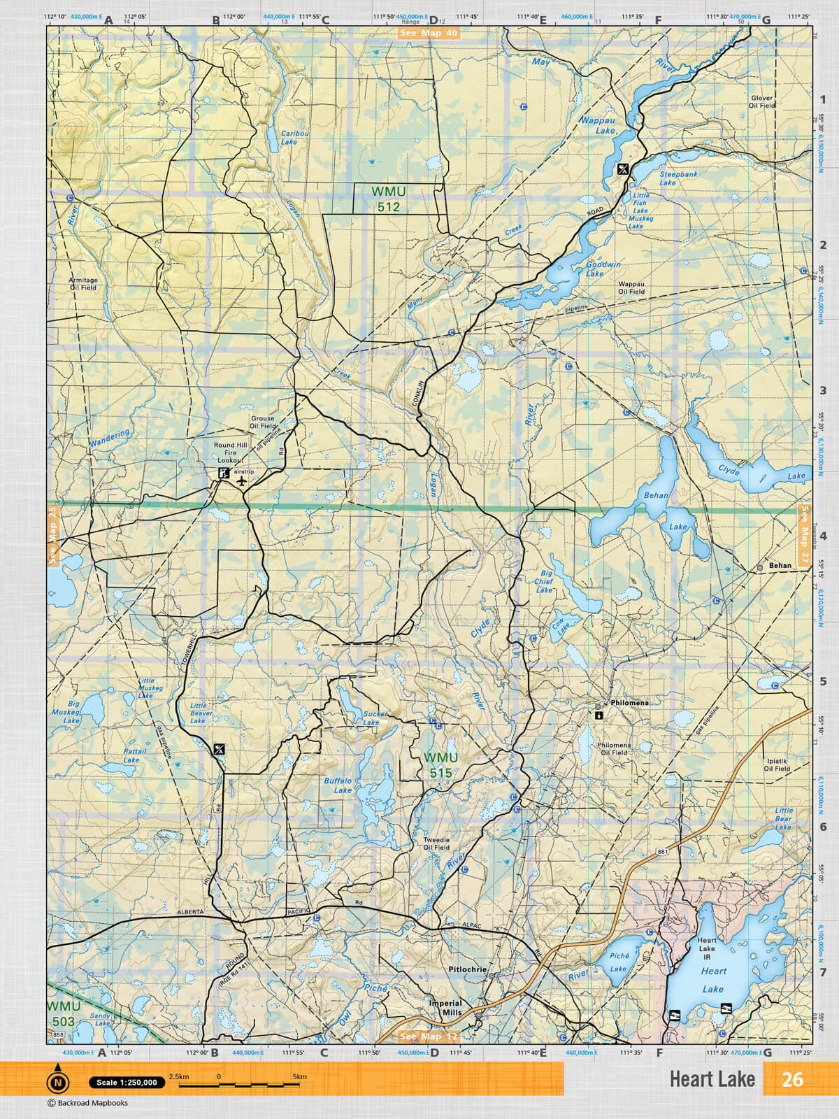 NOAB26 TOPO Map - Heart Lake - Backroad Maps