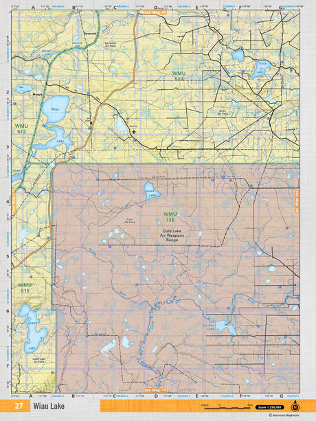 NOAB27 Wall Map - Wiau Lake - Backroad Maps