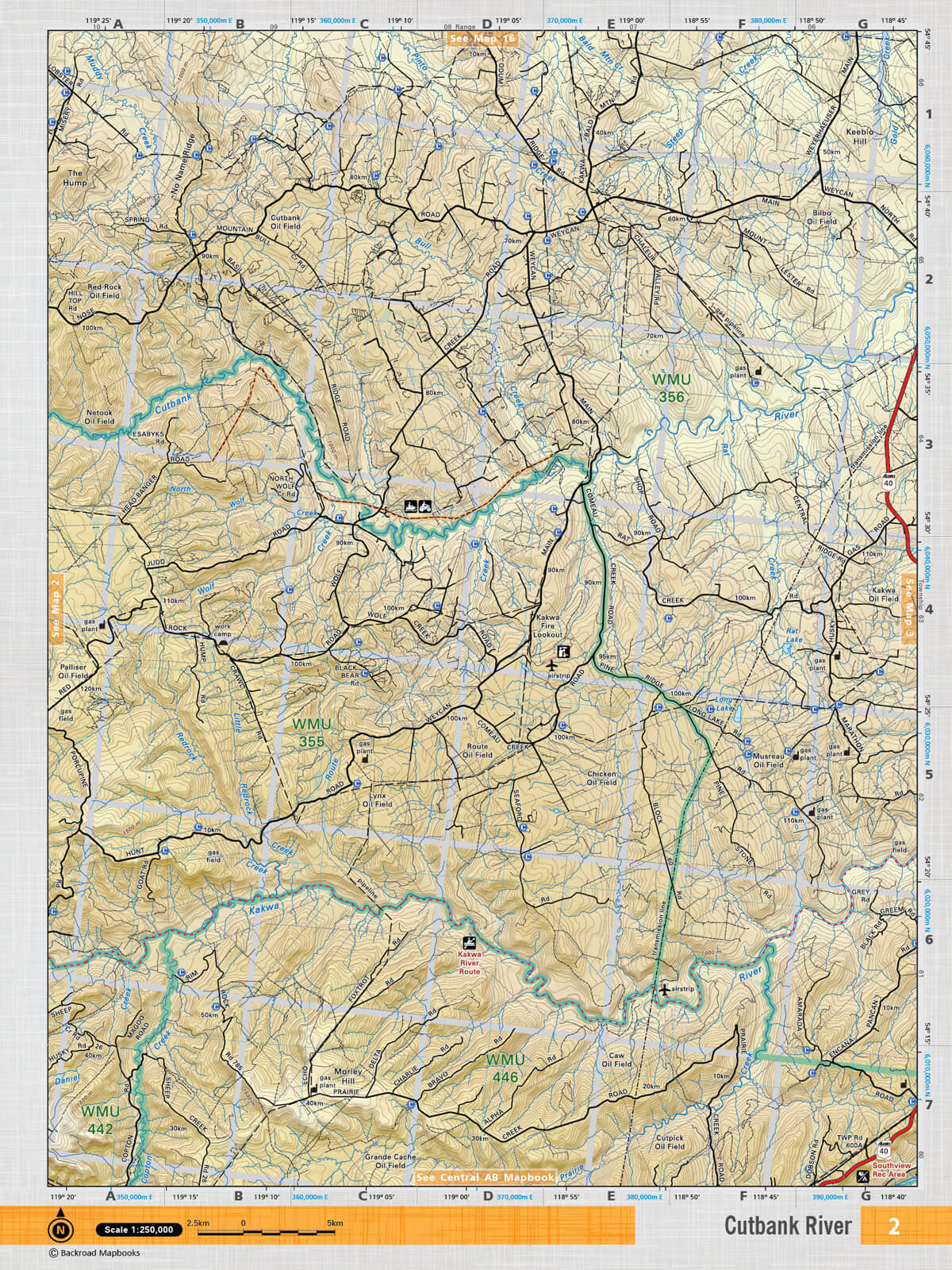 NOAB2 Wall Map - Cutbank River - Backroad Maps