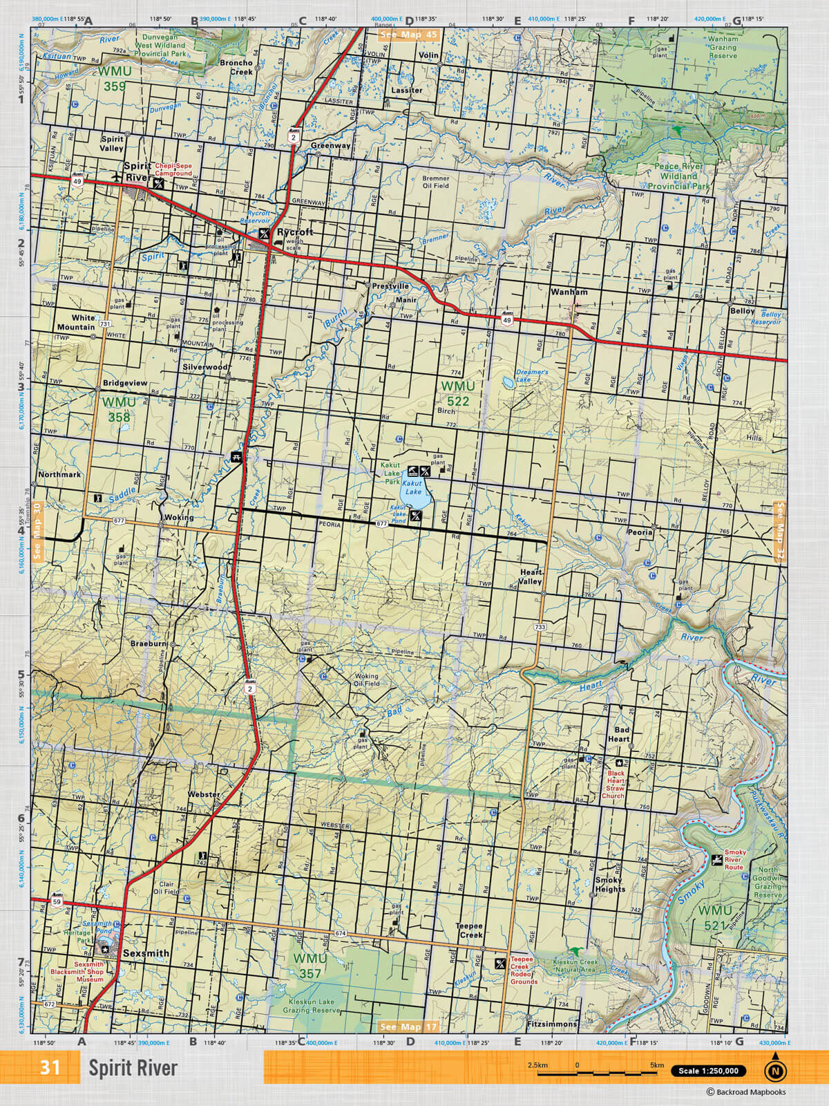 NOAB31 Wall Map - Spirit River - Backroad Maps