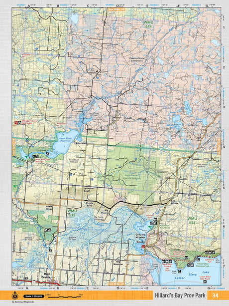 NOAB34 Wall Map - Hillard's Bay Provincial Park - Backroad Maps