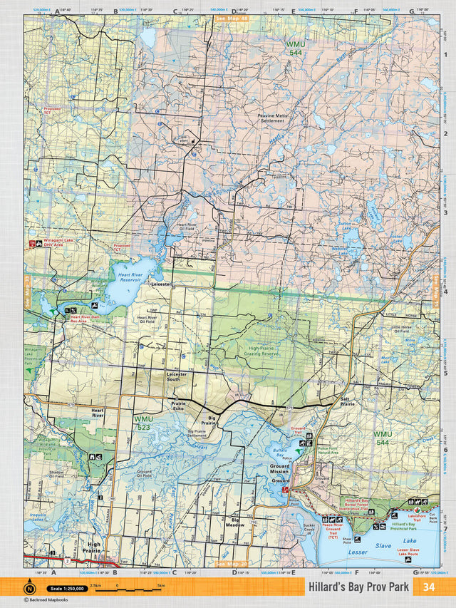 NOAB34 Wall Map - Hillard's Bay Provincial Park - Backroad Maps