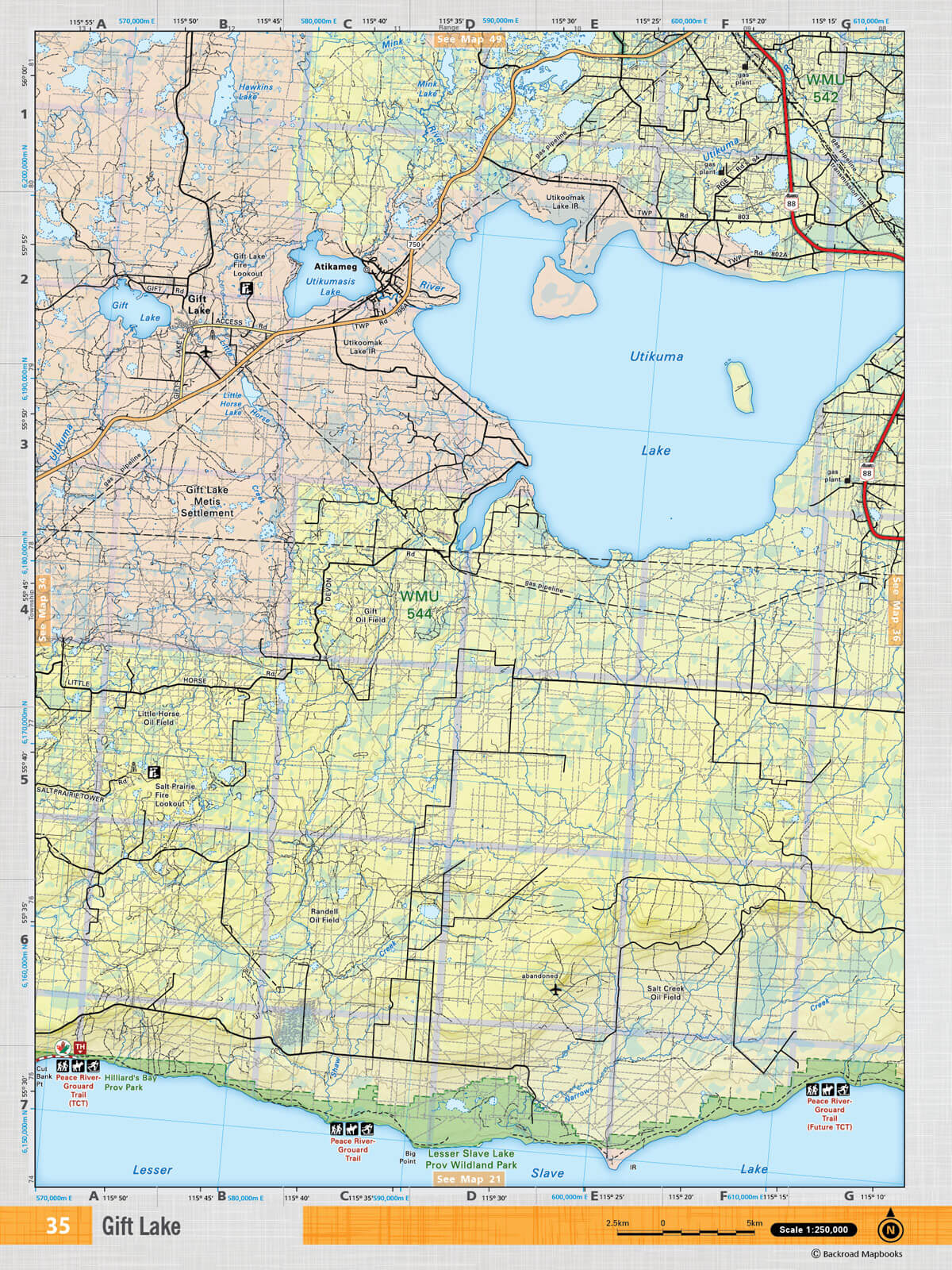 NOAB35 Wall Map - Gift Lake - Backroad Maps