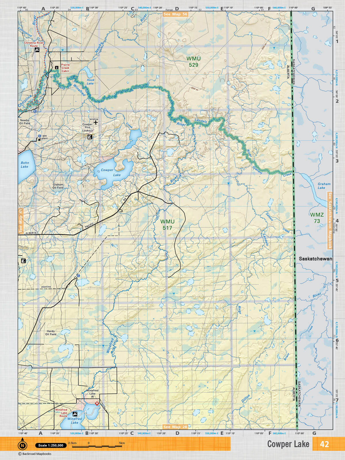 NOAB42 Wall Map - Cowper Lake - Backroad Maps
