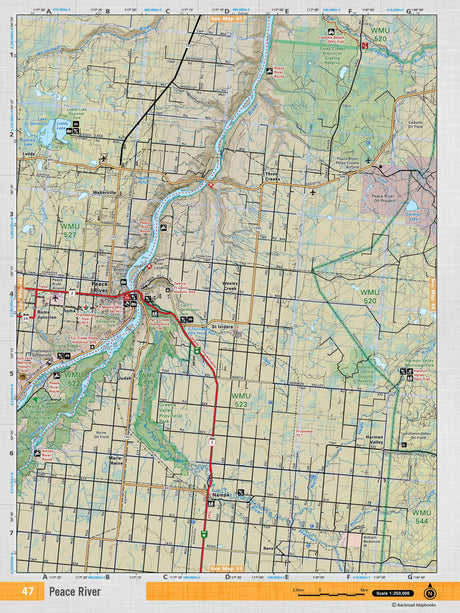 NOAB47 Wall Map - Peace River - Backroad Maps