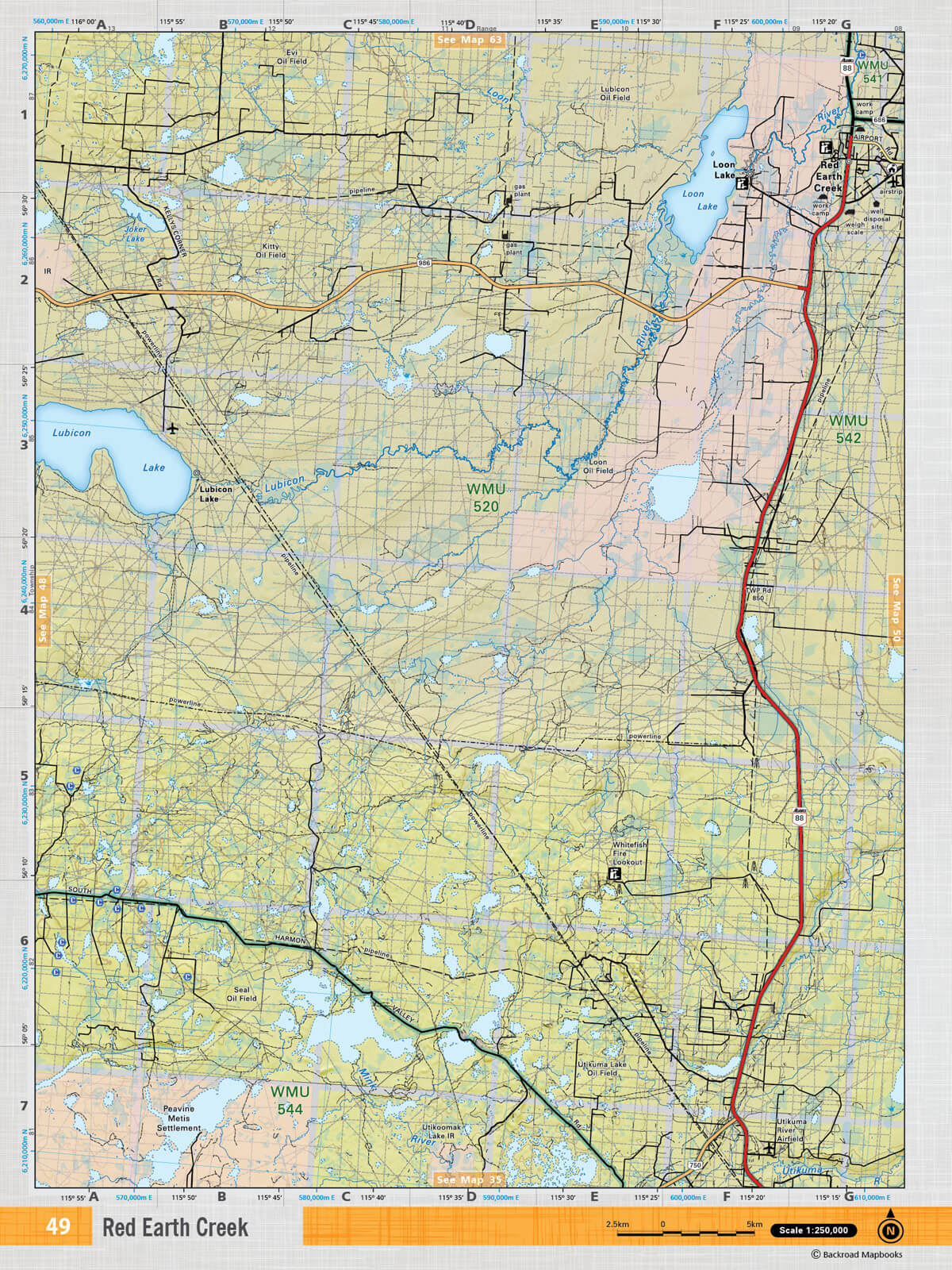 NOAB49 Wall Map - Red Earth Creek - Backroad Maps
