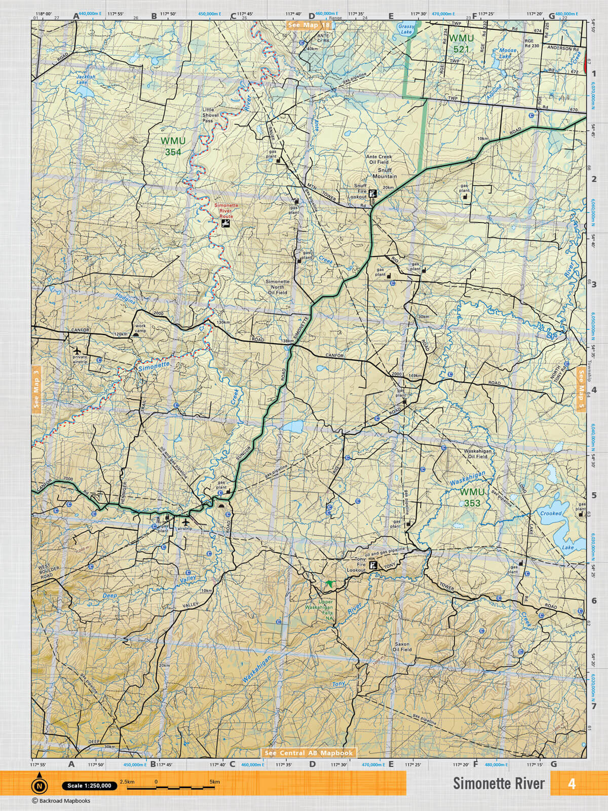 NOAB4 TOPO Map - Simonette River - Backroad Maps