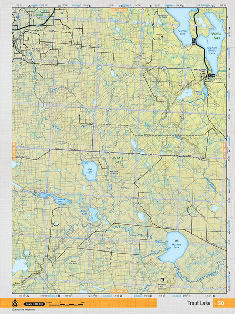 NOAB50 Wall Map - Trout Lake - Backroad Maps
